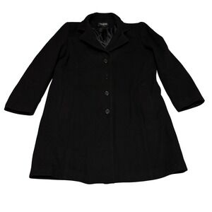 Vintage‎ BRAETAN Black Wool Blend Button Front Coat Women Size 14